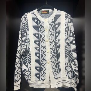 Vintage 80’s Ferrari Cardigan Black, white and silver